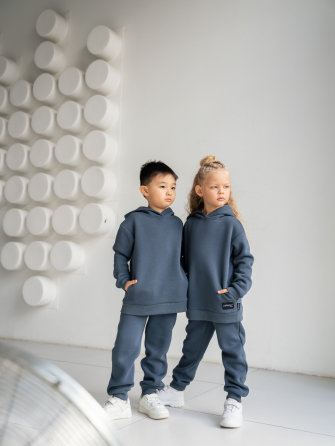  LF kids, костюм с начесом "Over Slim" ( цвет синий пепел). Арт.  LF 888001 