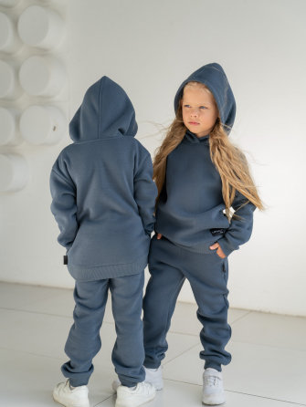  LF kids, костюм с начесом "Over Slim" ( цвет синий пепел). Арт.  LF 888001 