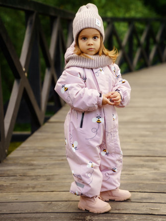 PogoKids, комбинезон демисезонный "Пчёлы New", арт Pg88156 (цвет Pink) ! НЕЗНАЧИТЕЛЬНЫЙ ДЕФЕКТ !