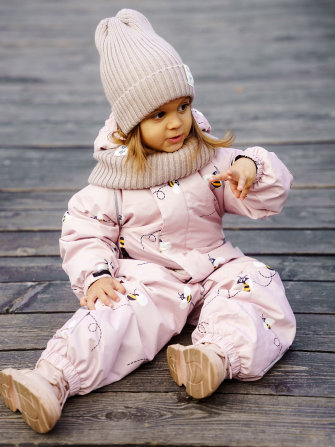 PogoKids, комбинезон демисезонный "Пчёлы New", арт Pg88156 (цвет Pink) ! НЕЗНАЧИТЕЛЬНЫЙ ДЕФЕКТ !