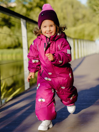 PogoKids, комбинезон демисезонный "Пчёлы New", арт Pg88156 (цвет D.red) ! НЕЗНАЧИТЕЛЬНЫЙ ДЕФЕКТ !