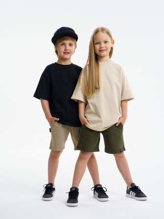 LF Kids, шорты детские из футера набор 2 штуки (древесный+хаки)