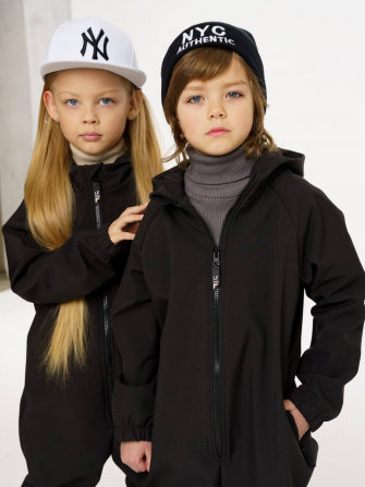 Комбинезон демисезонный детский софтшелл LF Kids, цвет черный