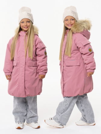 PogoKids, пальто зимнее для девочки (pink), арт. 88258 ! ДЕФЕКТ !