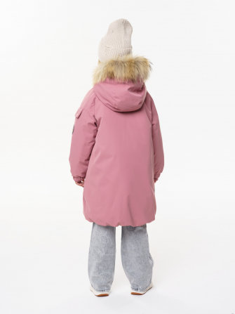 PogoKids, пальто зимнее для девочки (pink), арт. 88258 (БЕЗ МЕХА + засалы от утюга)