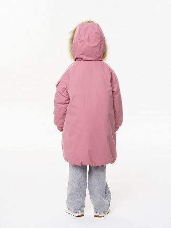 PogoKids, пальто зимнее для девочки (pink), арт. 88258 (БЕЗ МЕХА + засалы от утюга)