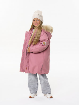 PogoKids, пальто зимнее для девочки (pink), арт. 88258 (БЕЗ МЕХА + засалы от утюга)