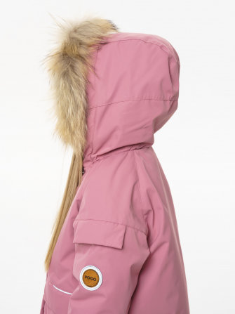 PogoKids, пальто зимнее для девочки (pink), арт. 88258 (БЕЗ МЕХА + засалы от утюга)