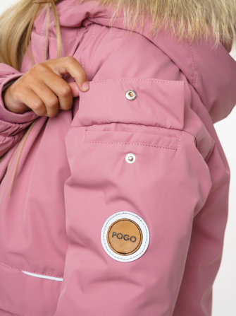 PogoKids, пальто зимнее для девочки (pink), арт. 88258 (БЕЗ МЕХА + засалы от утюга)