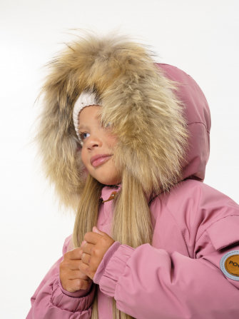 PogoKids, пальто зимнее для девочки (pink), арт. 88258 (БЕЗ МЕХА + засалы от утюга)