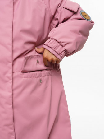 PogoKids, пальто зимнее для девочки (pink), арт. 88258 (БЕЗ МЕХА + засалы от утюга)
