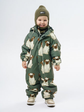 PogoKids, комбинезон демисезонный "Мопсы", арт Pg88300 (цвет a.green)