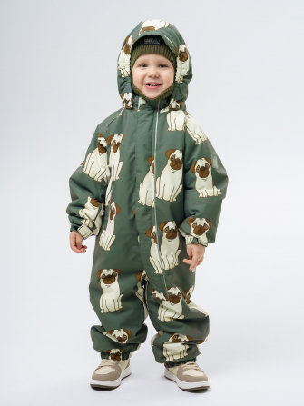 PogoKids, комбинезон демисезонный "Мопсы", арт Pg88300 (цвет a.green)