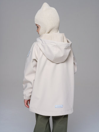 LFkids,  костюм софтшелл непромокаемый цвет молочный + оливковый
