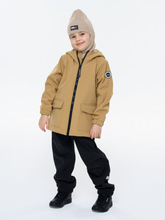 LFkids,  костюм софтшелл непромокаемый цвет сафари + черный