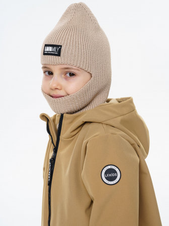 LFkids,  костюм софтшелл непромокаемый цвет сафари + черный
