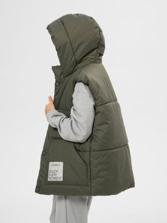 LF kids, жилет демисезонный с капюшоном, цвет оливка