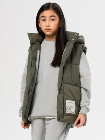 LF kids, жилет демисезонный с капюшоном, цвет оливка