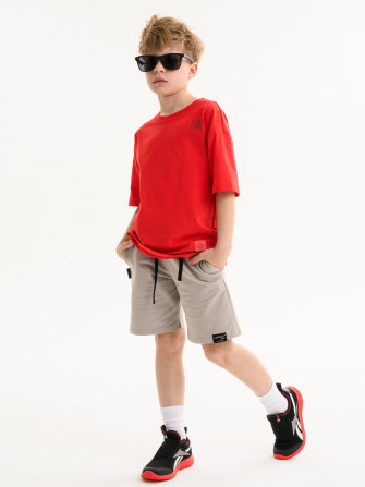  LF Kids, шорты детские из футера набор 2 штуки (графит+серо-бежевый)
