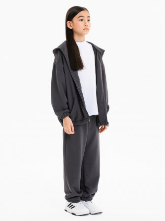 LF kids, костюм “Зип” спортивный на молнии с капюшоном (цвет серый) ! ДЕФЕКТ !