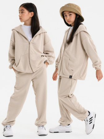 LF kids, костюм “Зип” спортивный на молнии с капюшоном (цвет бежевый)