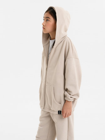 LF kids, костюм “Зип” спортивный на молнии с капюшоном (цвет бежевый)