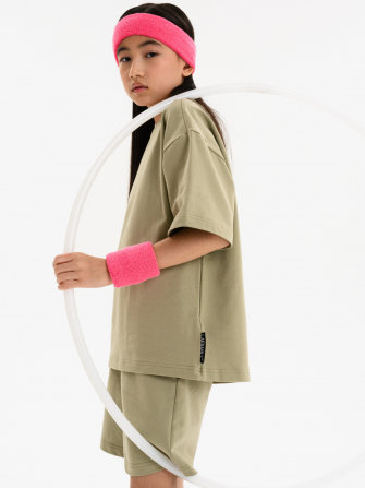 LAFAMILY,  летний костюм для подростка футболка и шорты (цвет оливковый)
