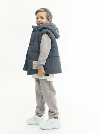 LF kids, жилет демисезонный с капюшоном, цвет графит