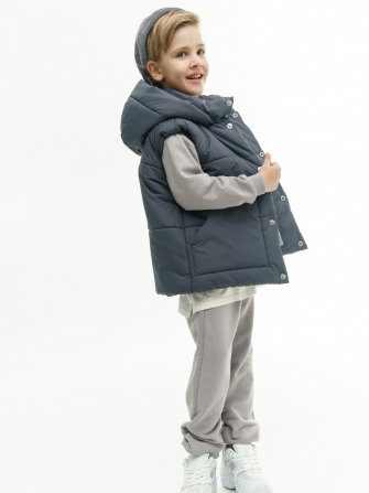 LF kids, жилет демисезонный с капюшоном, цвет графит