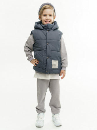 LF kids, жилет демисезонный с капюшоном, цвет графит