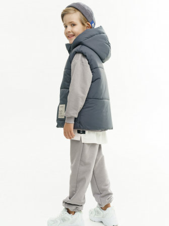 LF kids, жилет демисезонный с капюшоном, цвет графит
