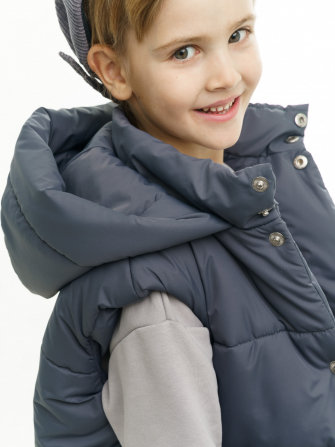 LF kids, жилет демисезонный с капюшоном, цвет графит