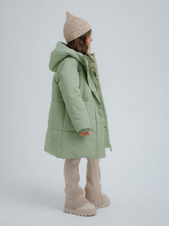 PogoKids, пальто зимнее для девочки (green), арт. 88255 !  НЕЗНАЧИТЕЛЬНЫЙ ДЕФЕКТ !