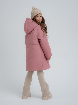 PogoKids, пальто зимнее для девочки (rose), арт. 88255 ДЕФЕКТ