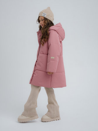 PogoKids, пальто зимнее для девочки (rose), арт. 88255 ДЕФЕКТ