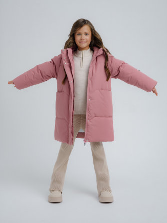 PogoKids, пальто зимнее для девочки (rose), арт. 88255 ДЕФЕКТ