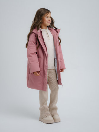 PogoKids, пальто зимнее для девочки (rose), арт. 88255 ДЕФЕКТ