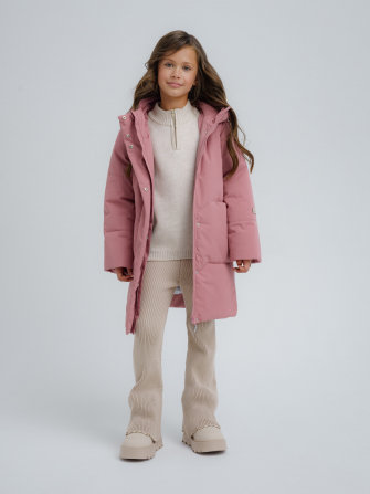 PogoKids, пальто зимнее для девочки (rose), арт. 88255 ДЕФЕКТ