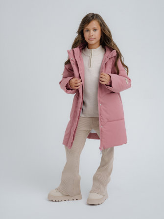 PogoKids, пальто зимнее для девочки (rose), арт. 88255 ДЕФЕКТ