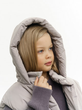 LF kids, жилет демисезонный с капюшоном, цвет серо-бежевый 