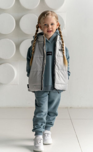 LF kids, жилет демисезонный, цвет светло-серый ДЕФЕКТ
