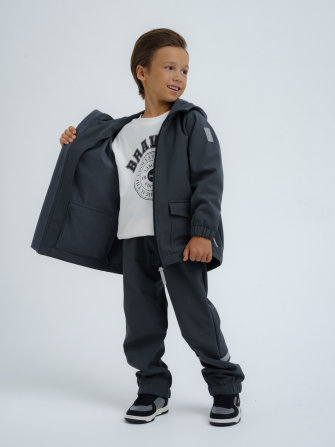 LFkids,  костюм софтшелл непромокаемый цвет графит