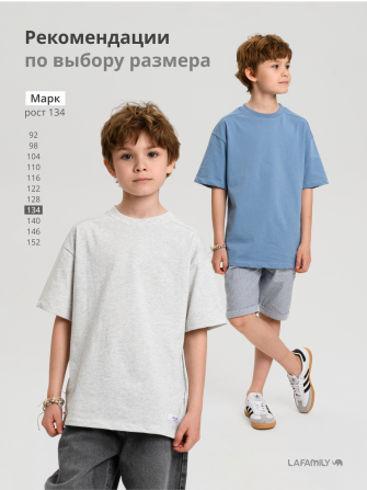 Комплект футболок от LF Kids, цвет голубой+серый меланж