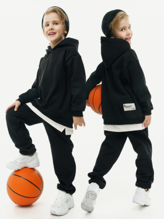 LF kids, костюм с начесом "Over Komfort" ( цвет черный). Арт.  д10