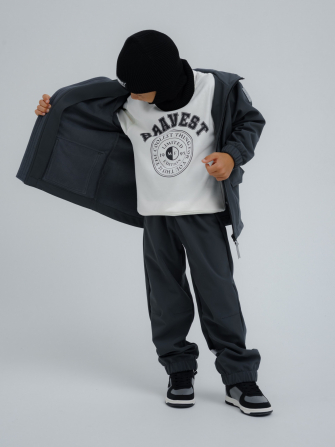 LFkids,  БРЮКИ софтшелл непромокаемые цвет графит