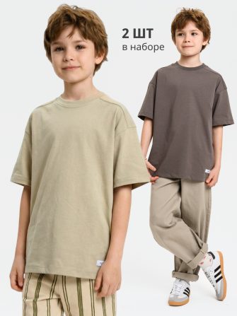  Футболка от LF Kids, цвет бежевый. 100% хлопок